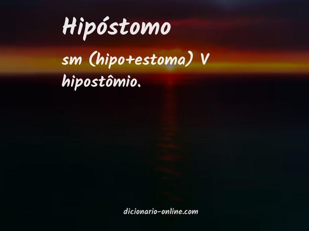 Significado de hipóstomo