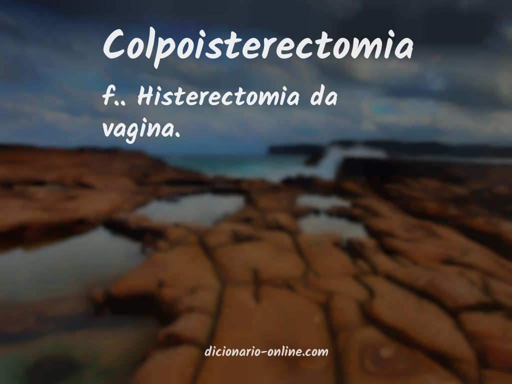 Significado de colpoisterectomia