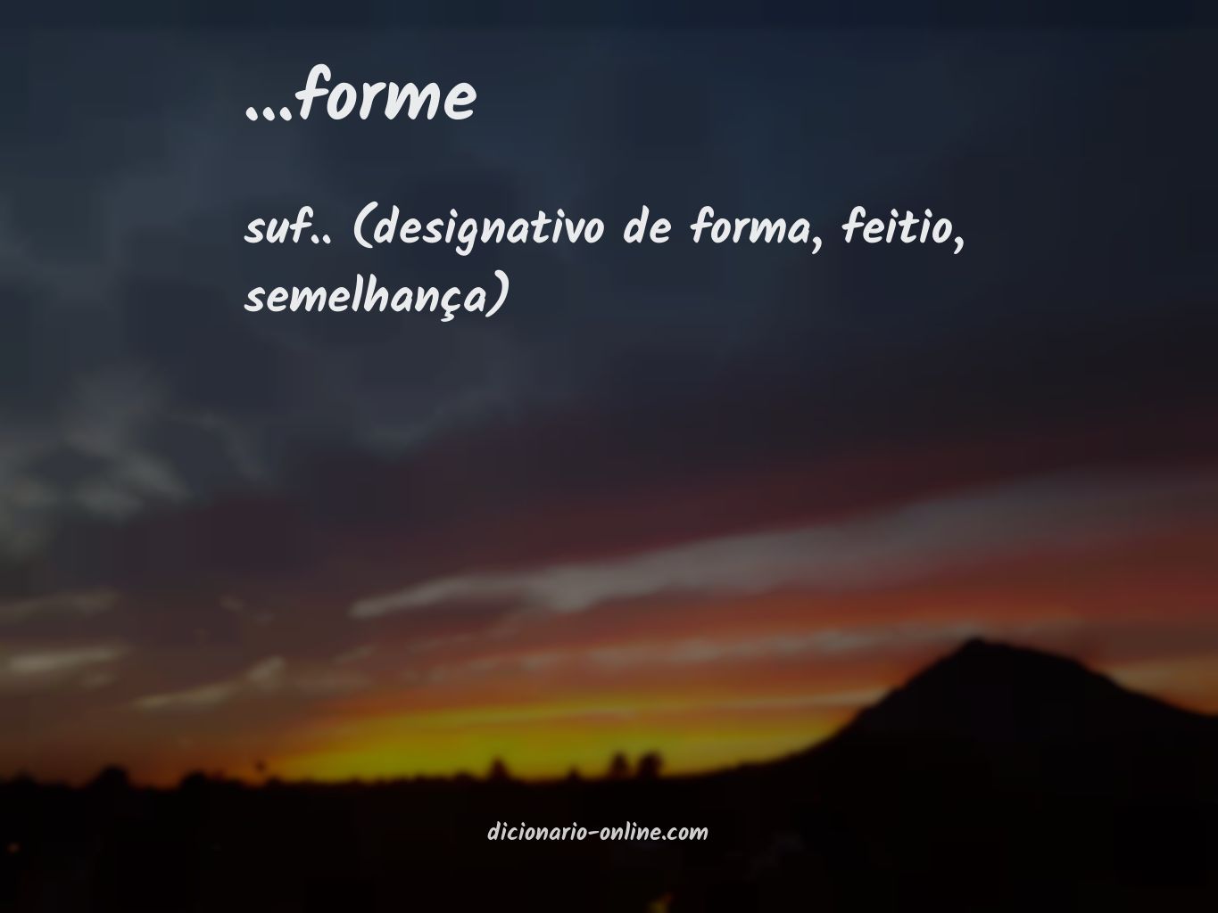 Significado de ...forme