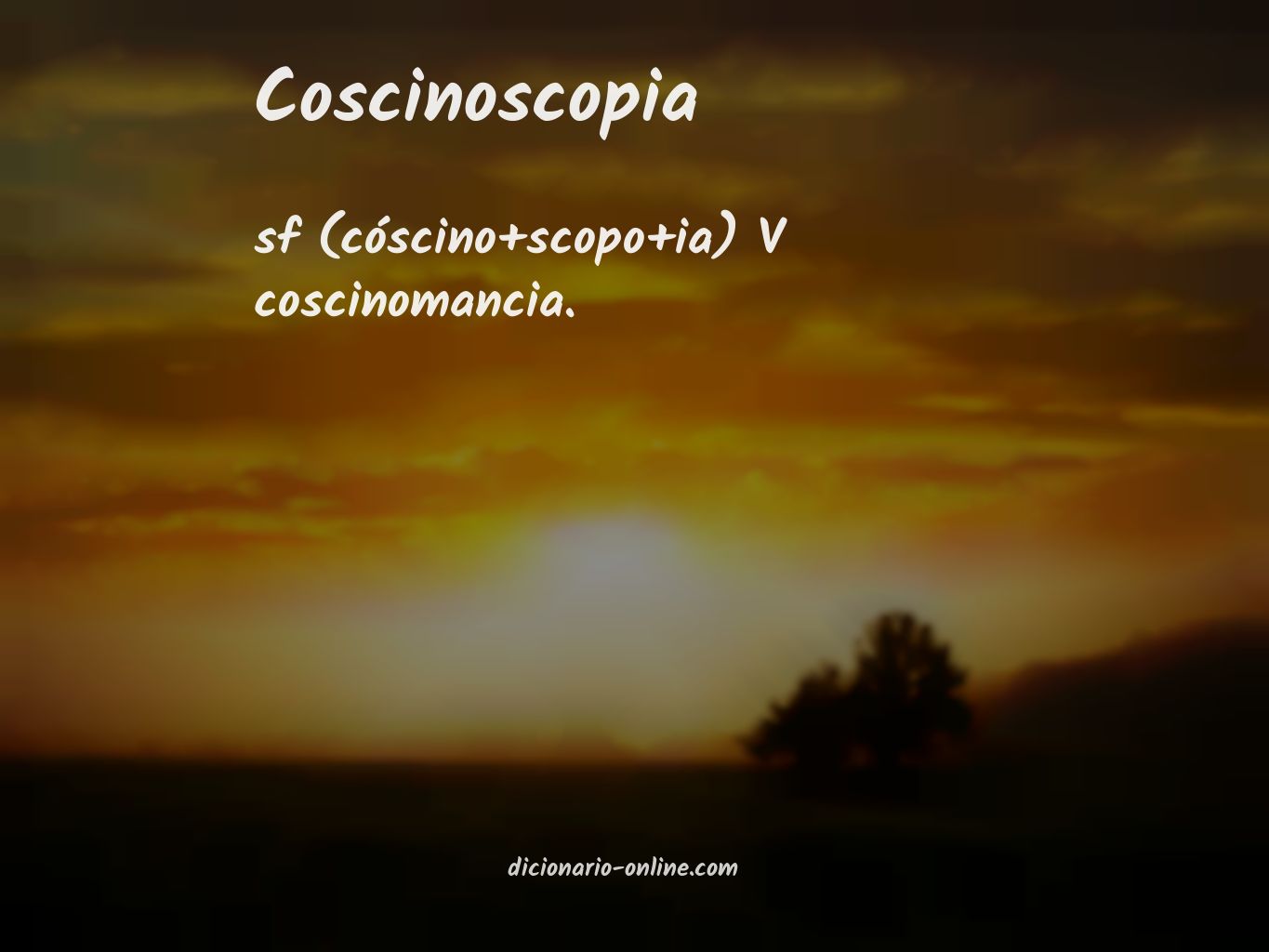 Significado de coscinoscopia