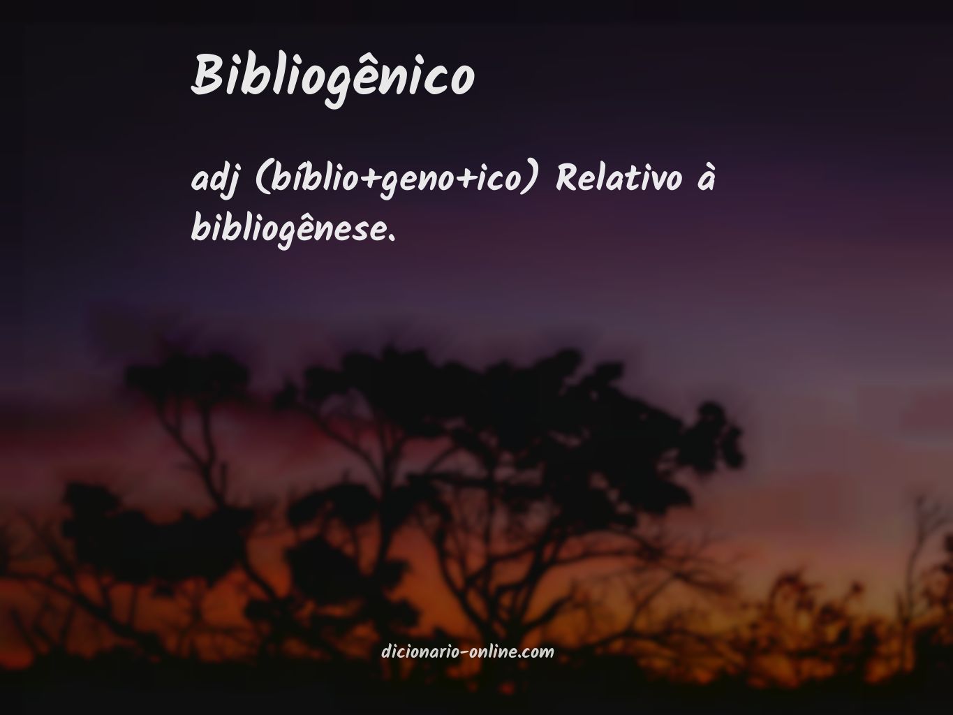 Significado de bibliogênico