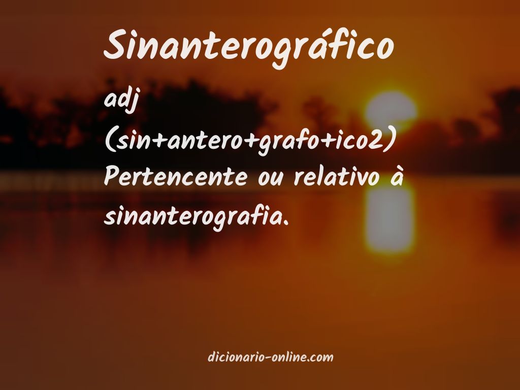 Significado de sinanterográfico