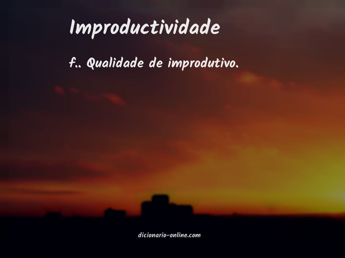 Significado de improductividade