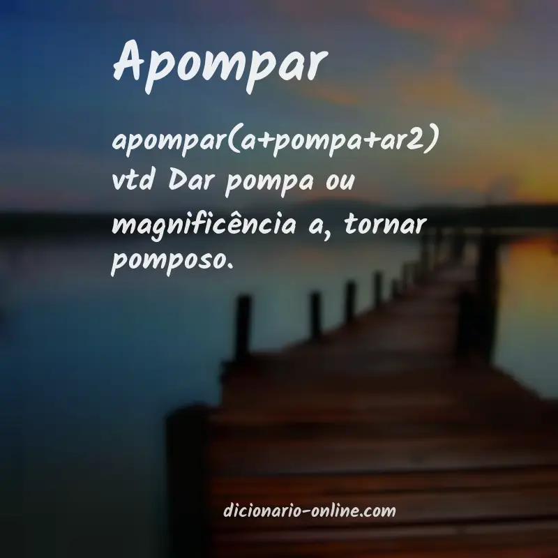 Significado de apompar