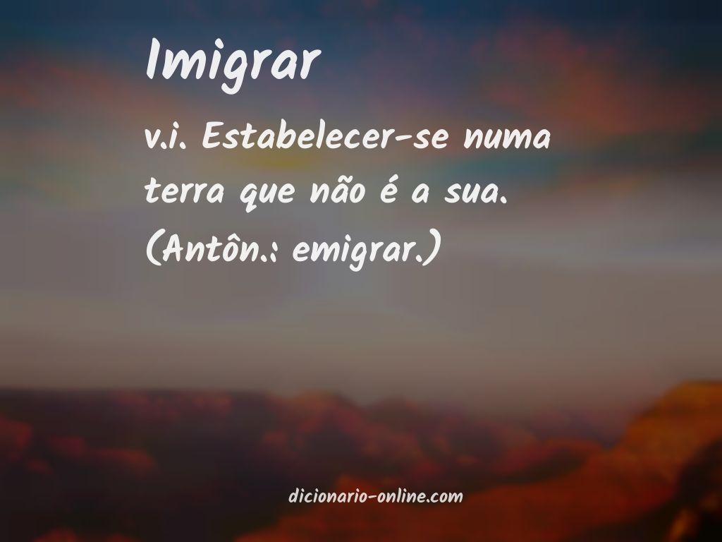 Significado de imigrar