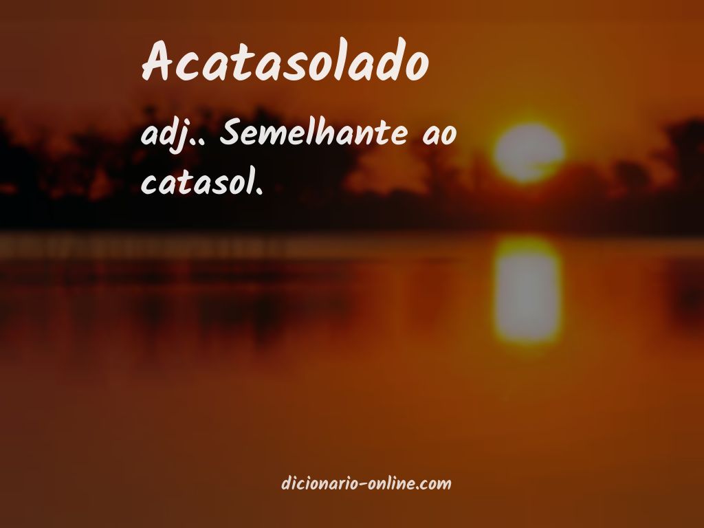 Significado de acatasolado