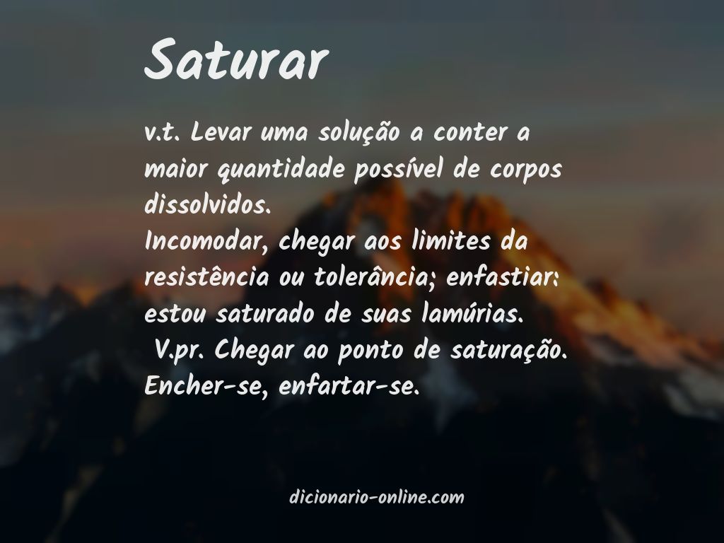 Significado de saturar