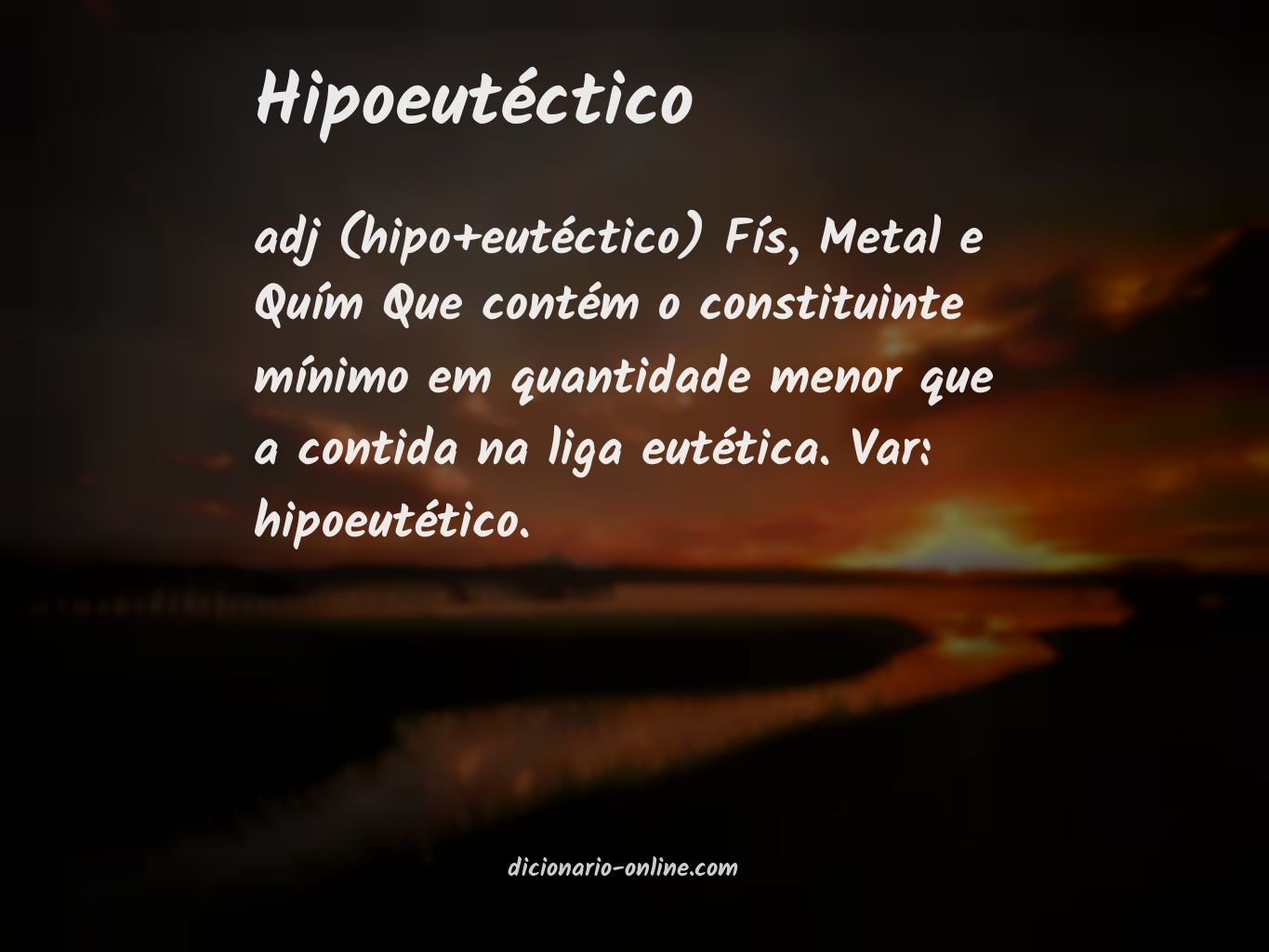 Significado de hipoeutéctico