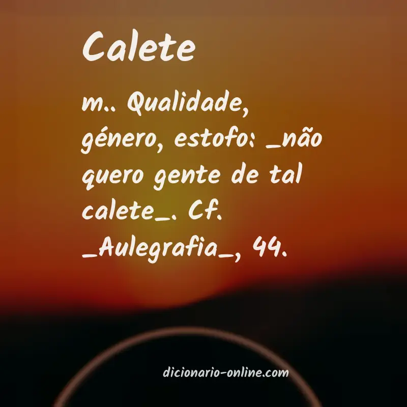 Significado de calete