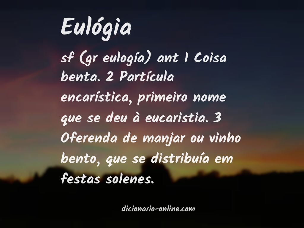 Significado de eulógia