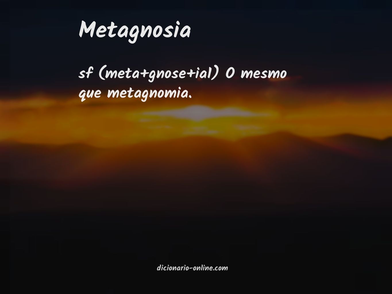 Significado de metagnosia