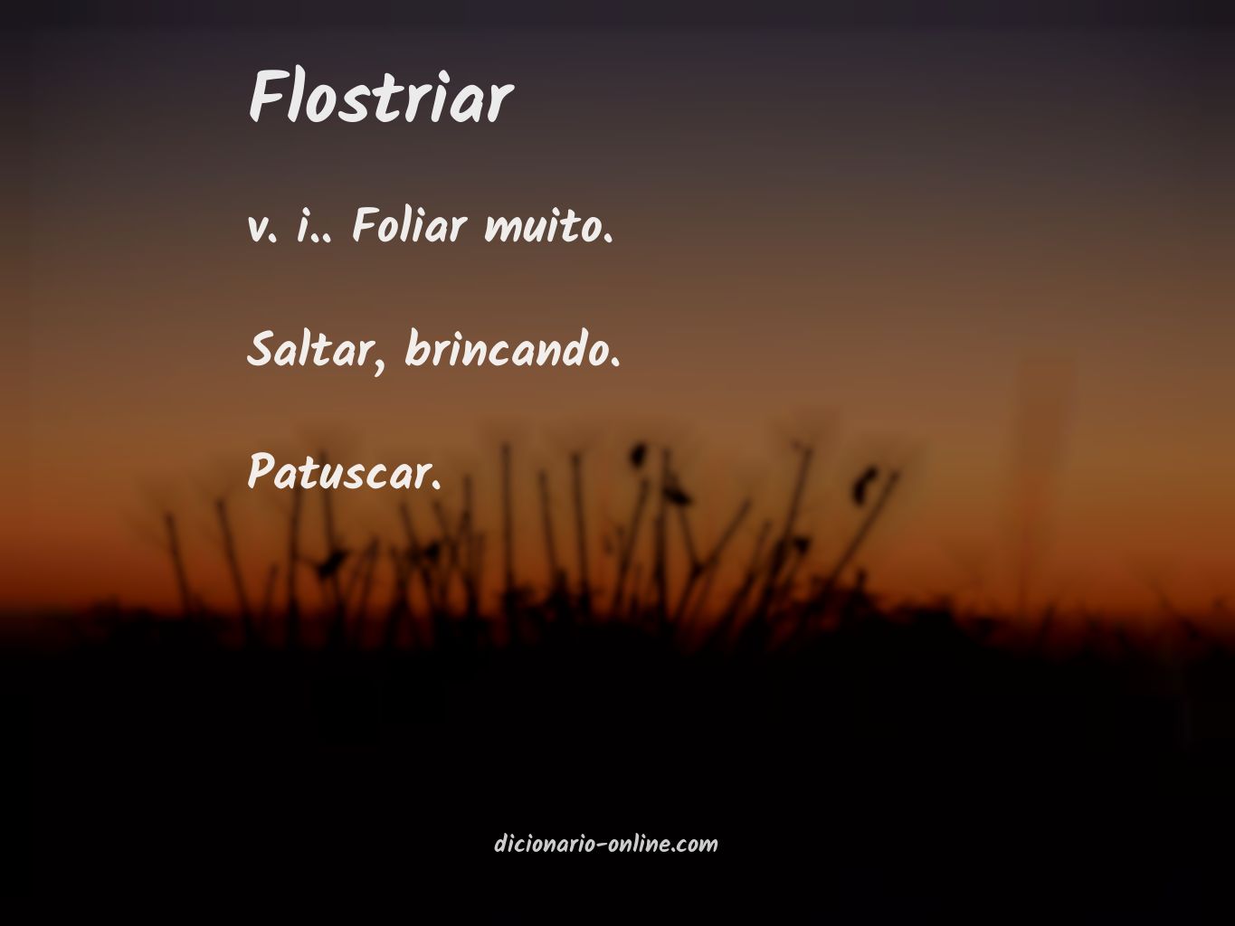 Significado de flostriar