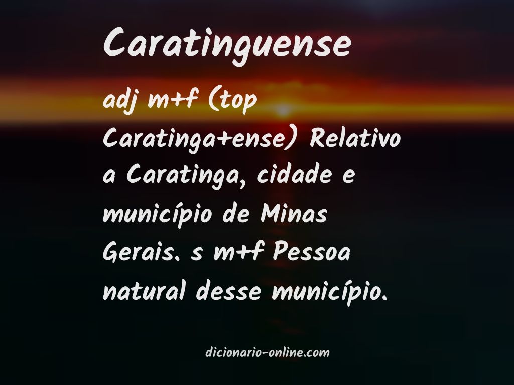 Significado de caratinguense