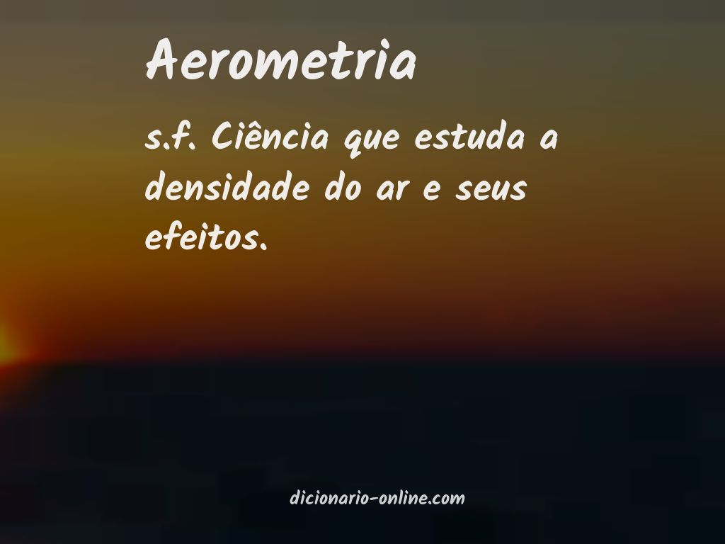 Significado de aerometria