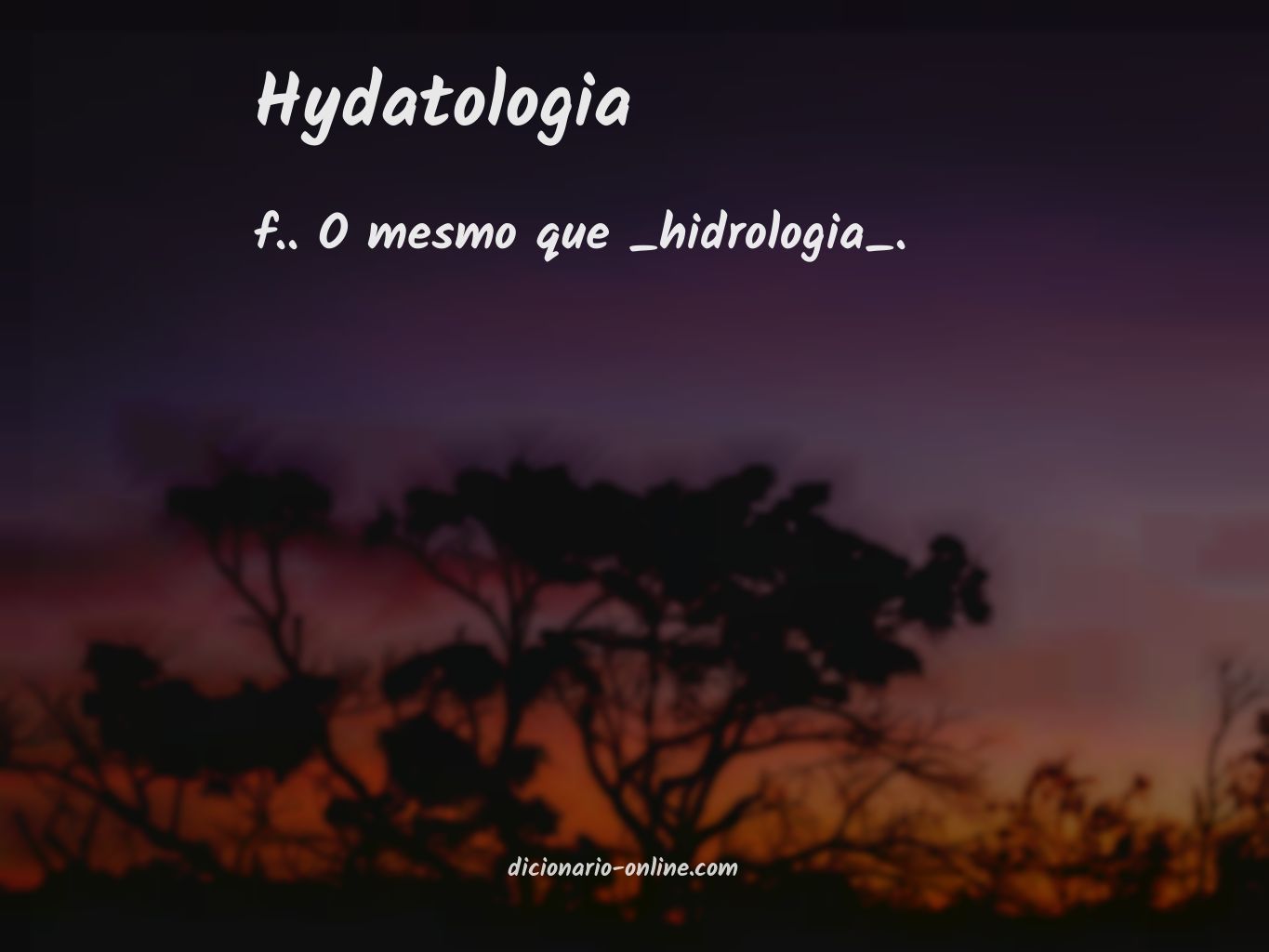 Significado de hydatologia