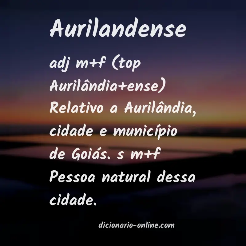 Significado de aurilandense