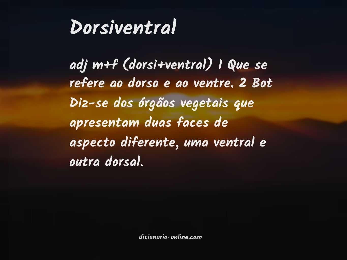 Significado de dorsiventral