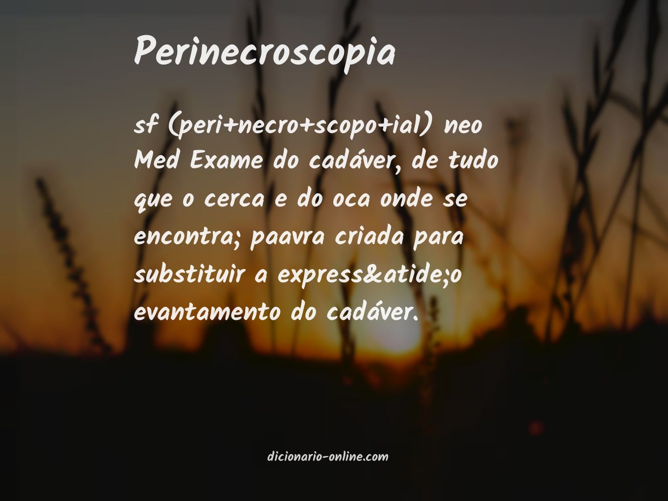 Significado de perinecroscopia