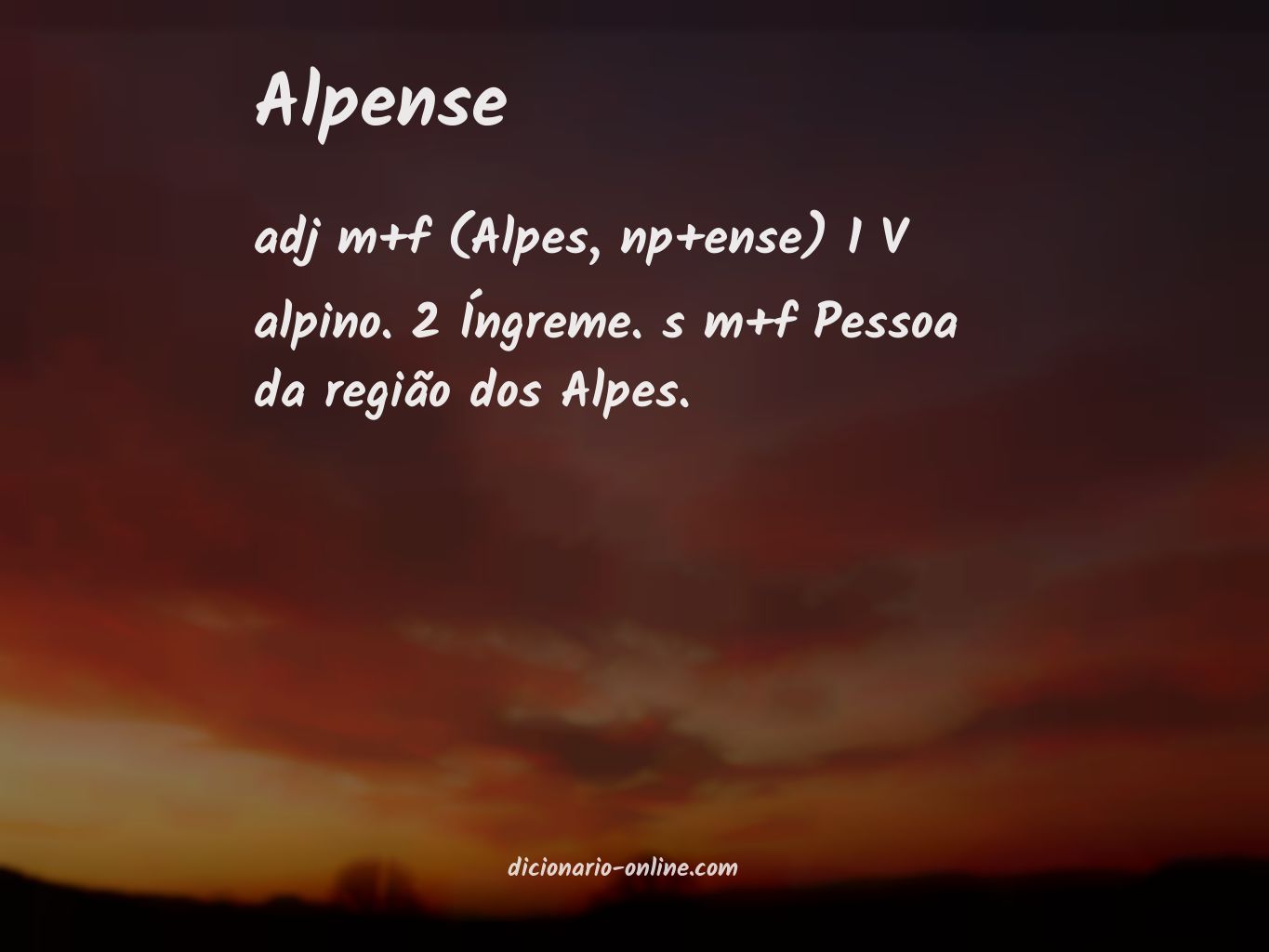 Significado de alpense