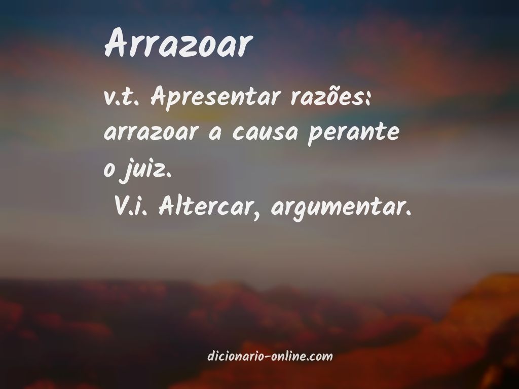 Significado de arrazoar