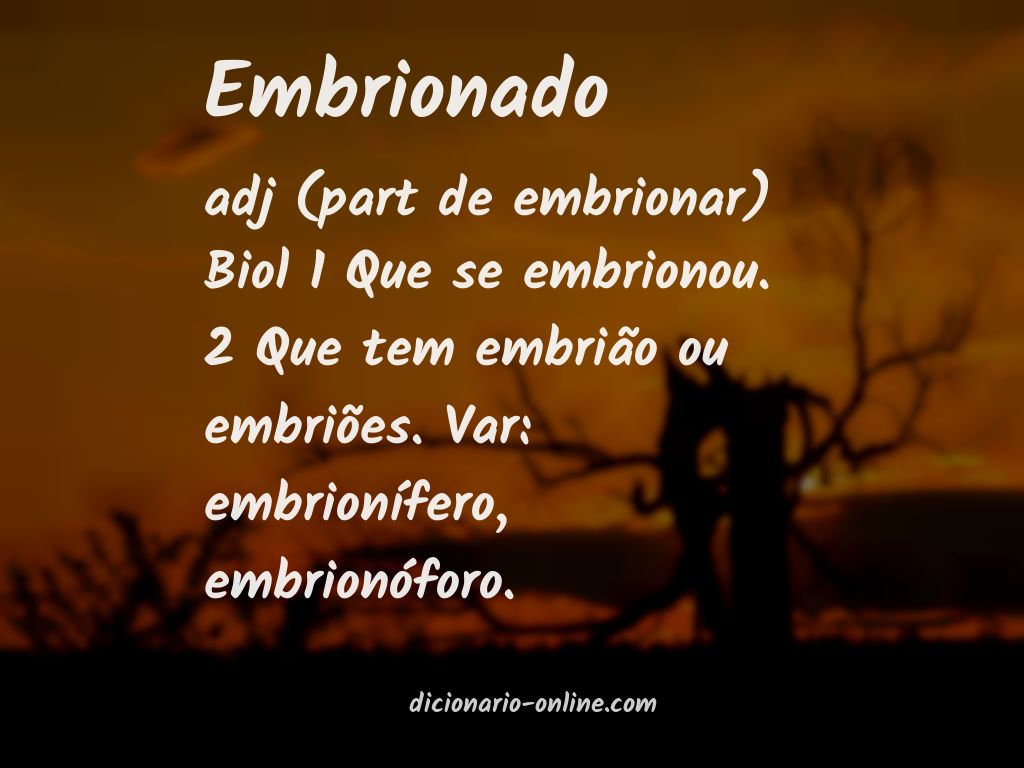 Significado de embrionado