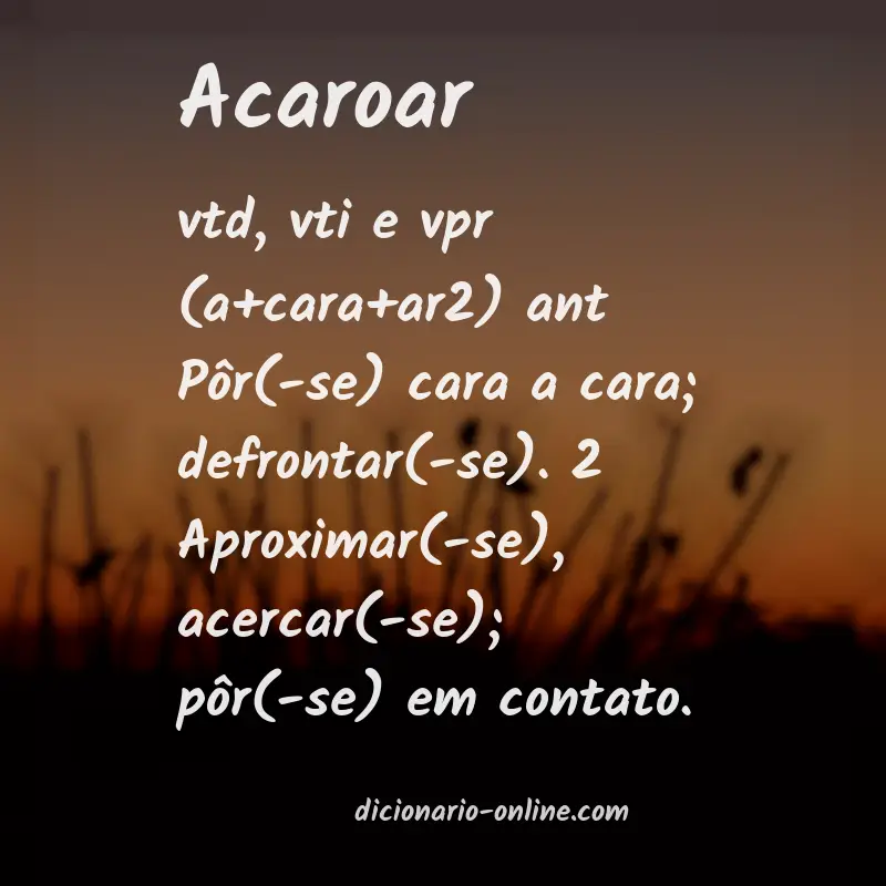 Significado de acaroar