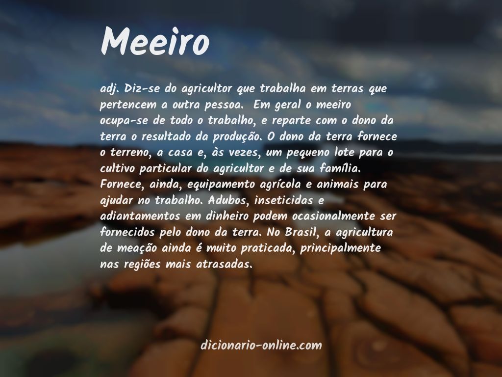 Significado de meeiro