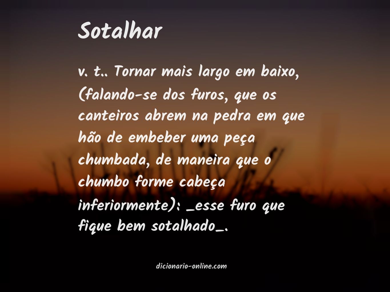 Significado de sotalhar