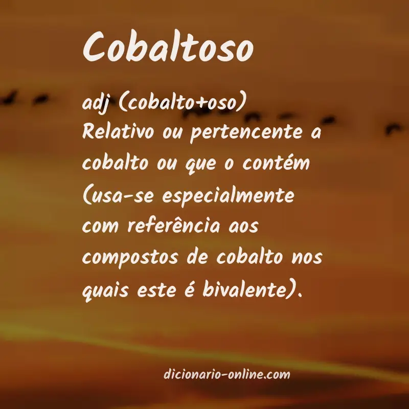 Significado de cobaltoso