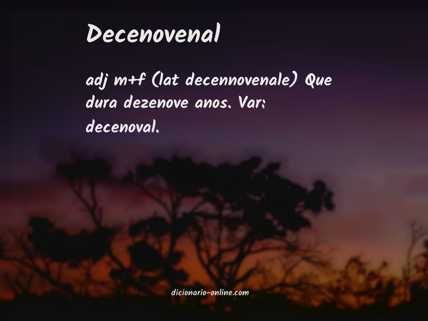 Significado de decenovenal