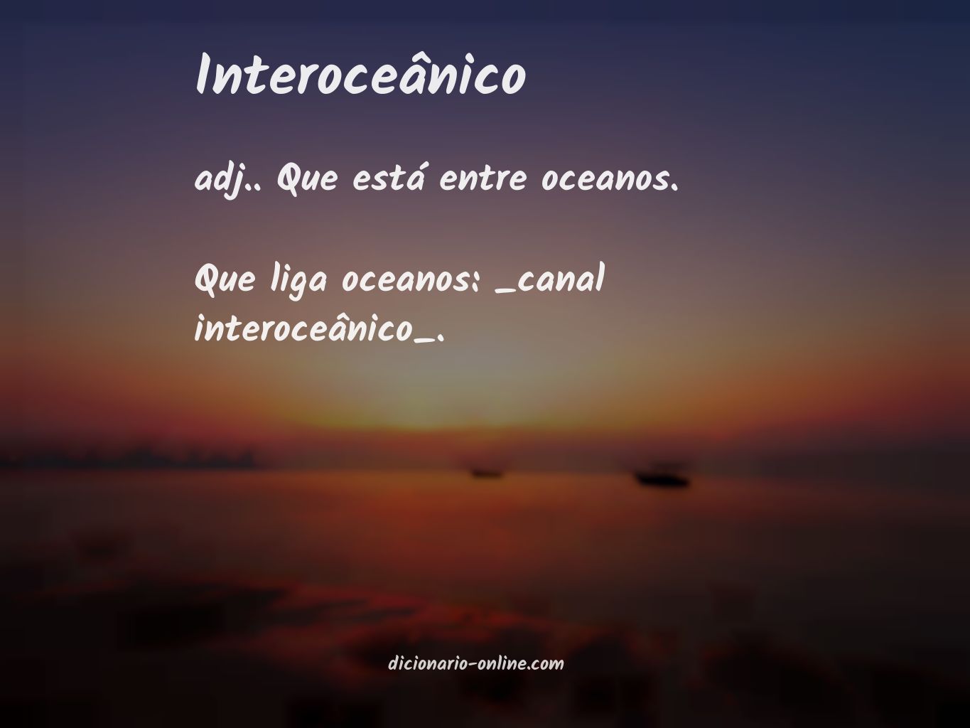 Significado de interoceânico