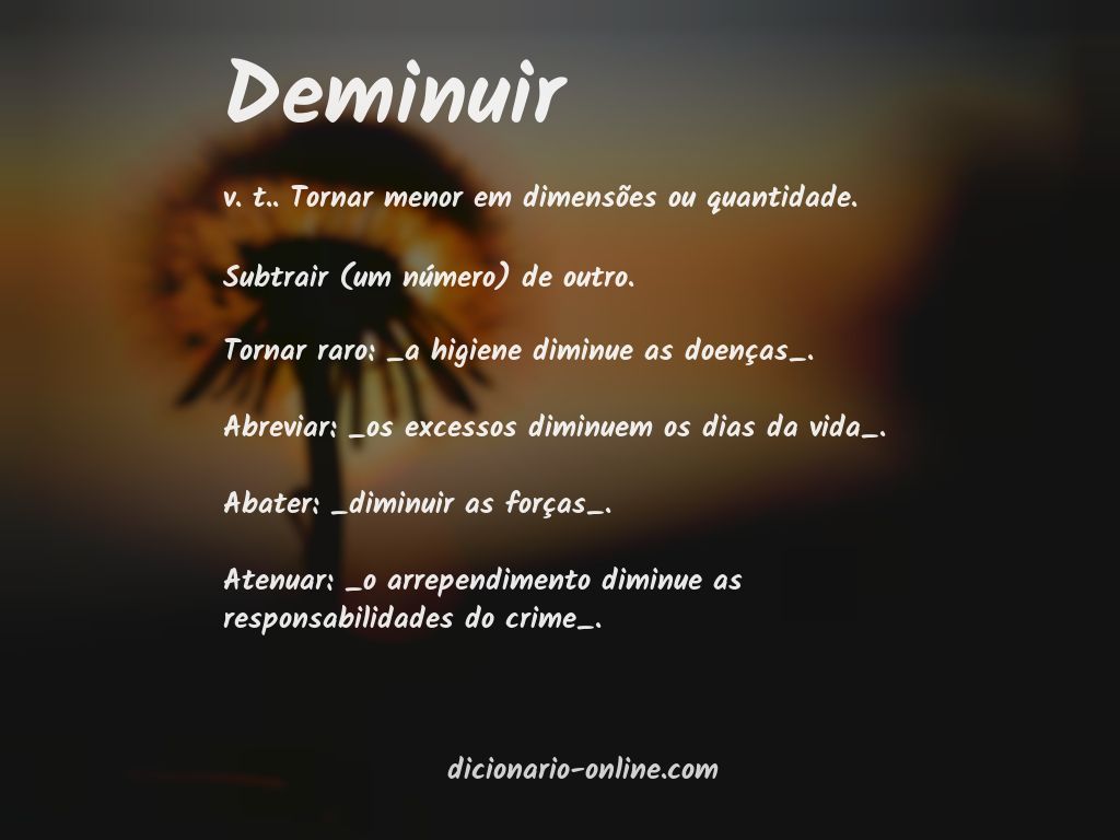 Significado de deminuir