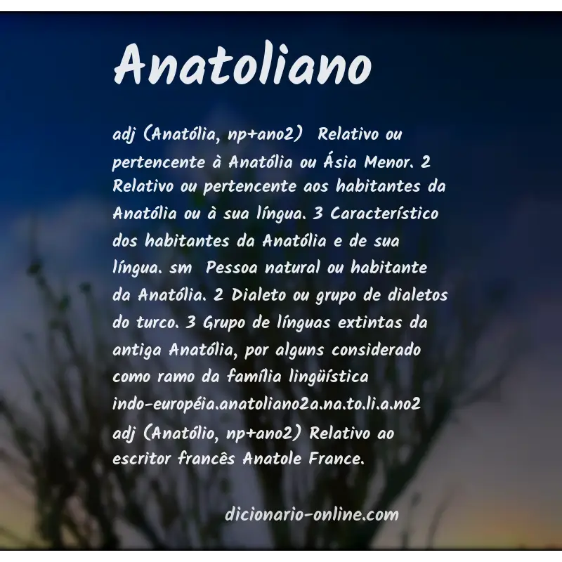 Significado de anatoliano
