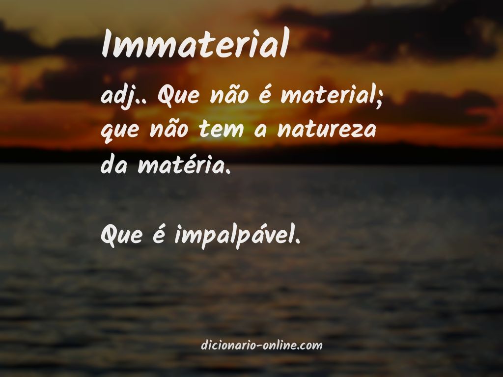 Significado de immaterial