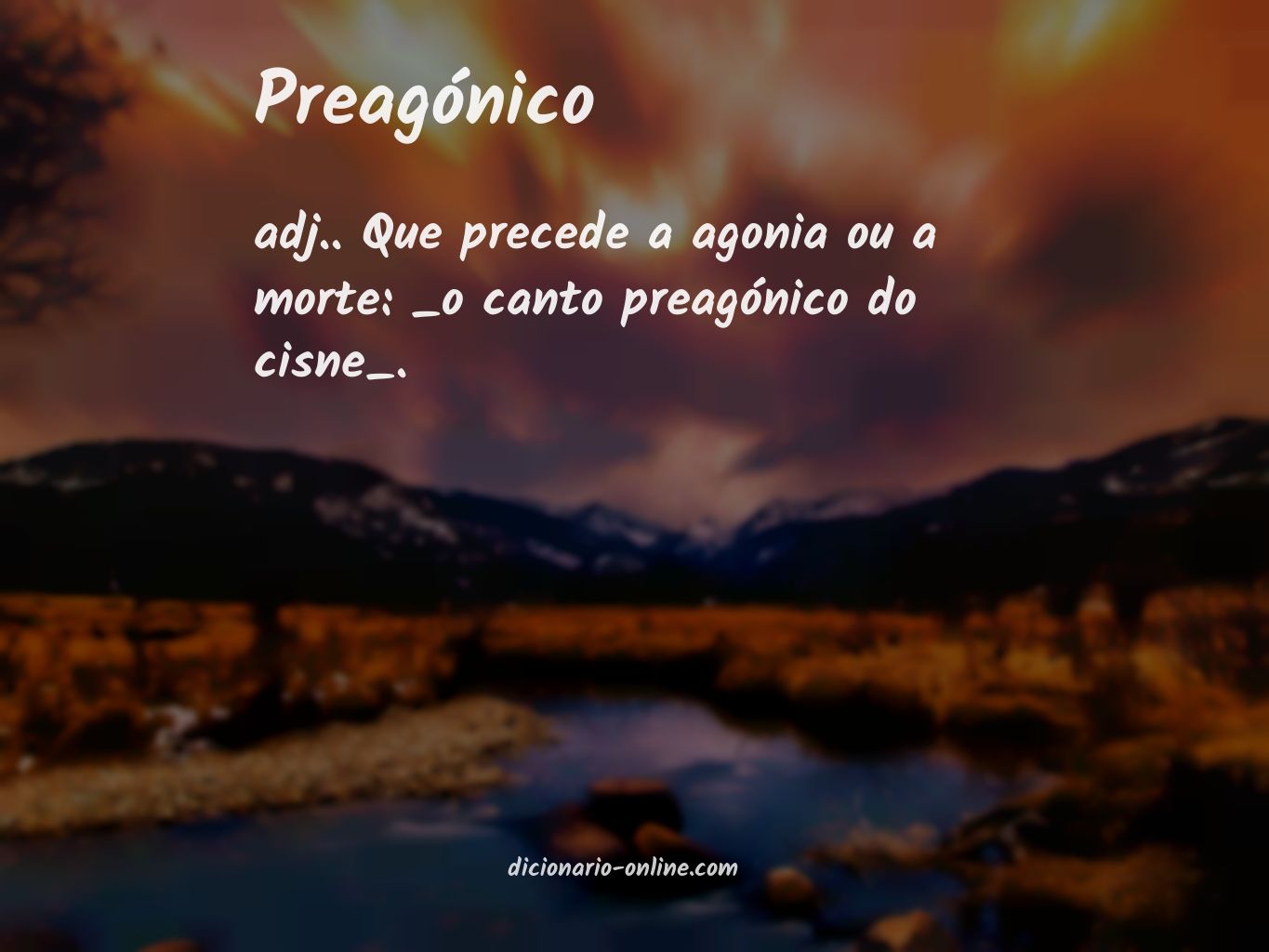 Significado de preagónico