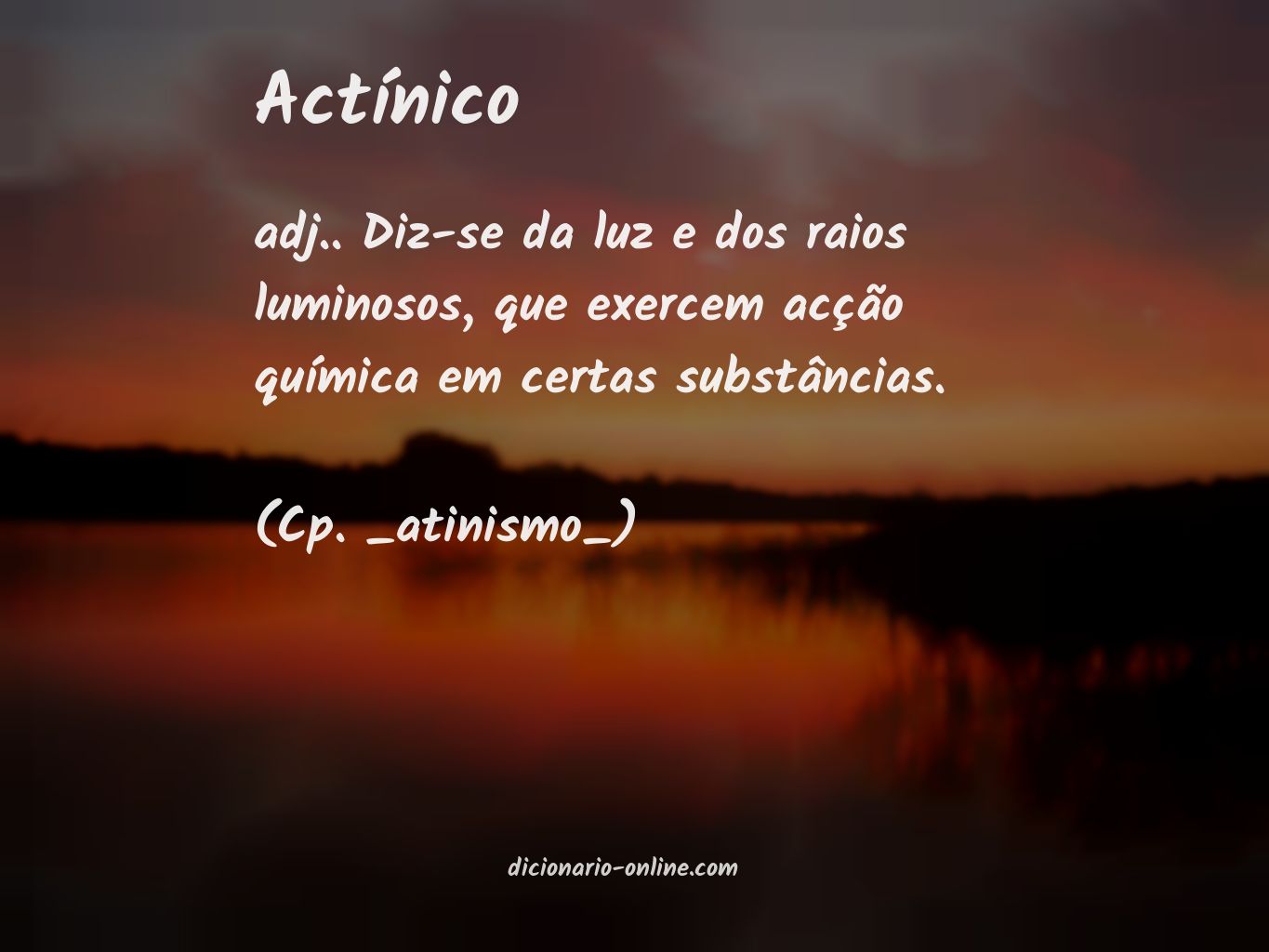 Significado de actínico