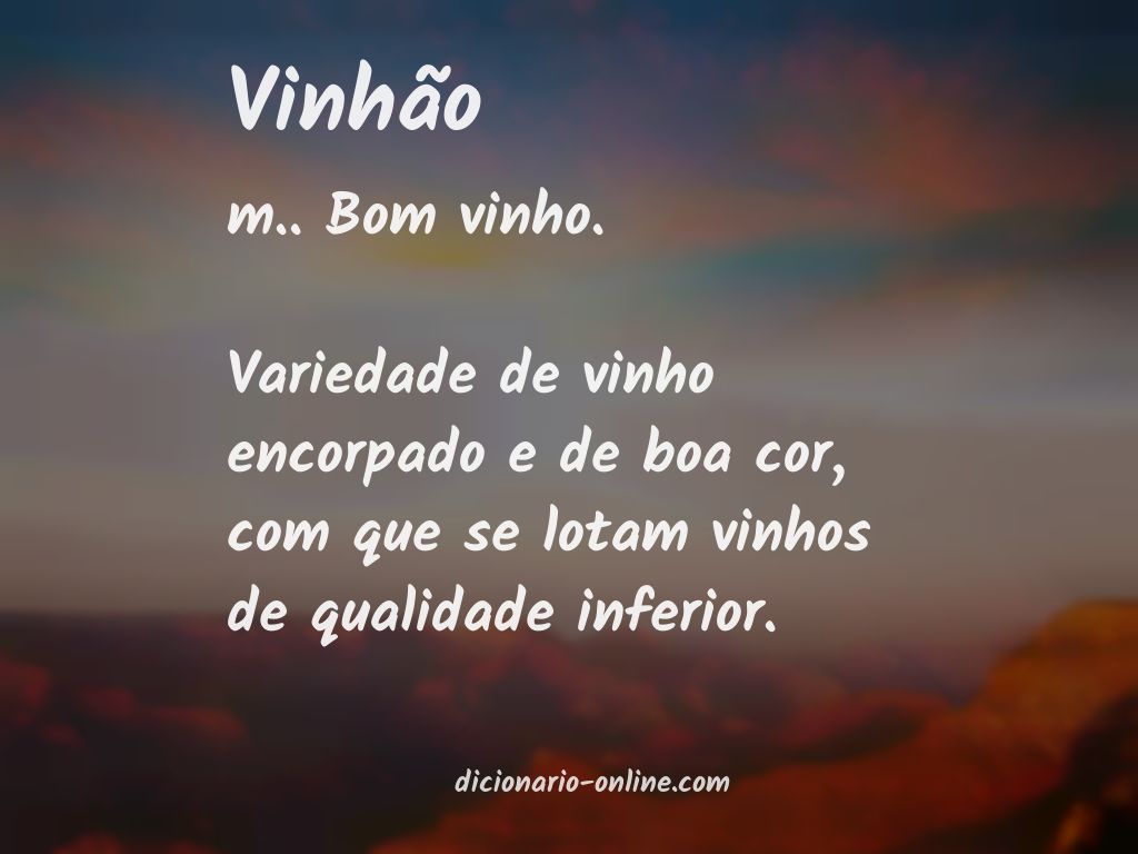 Significado de vinhão