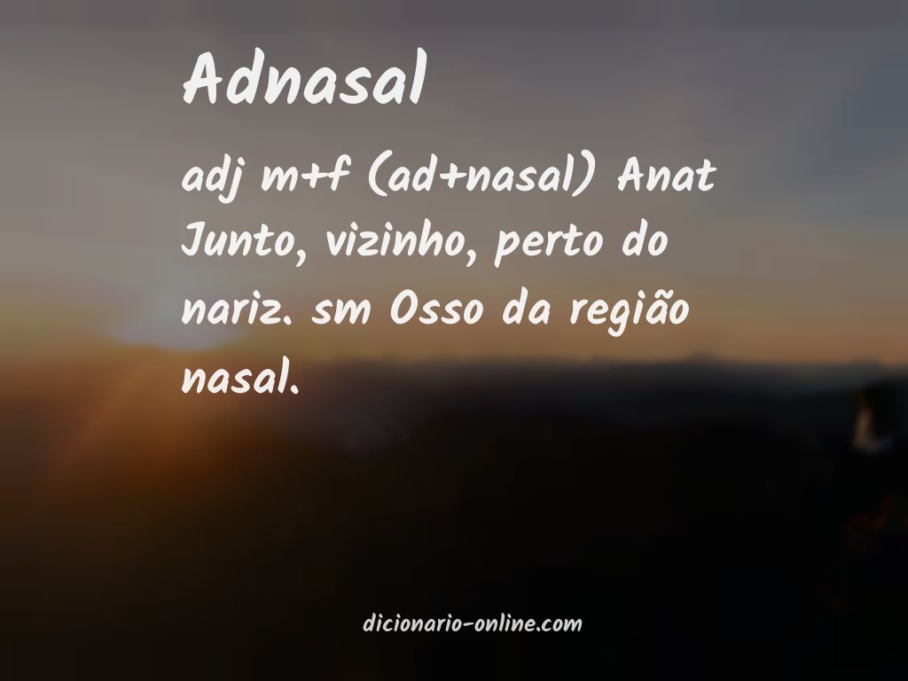 Significado de adnasal