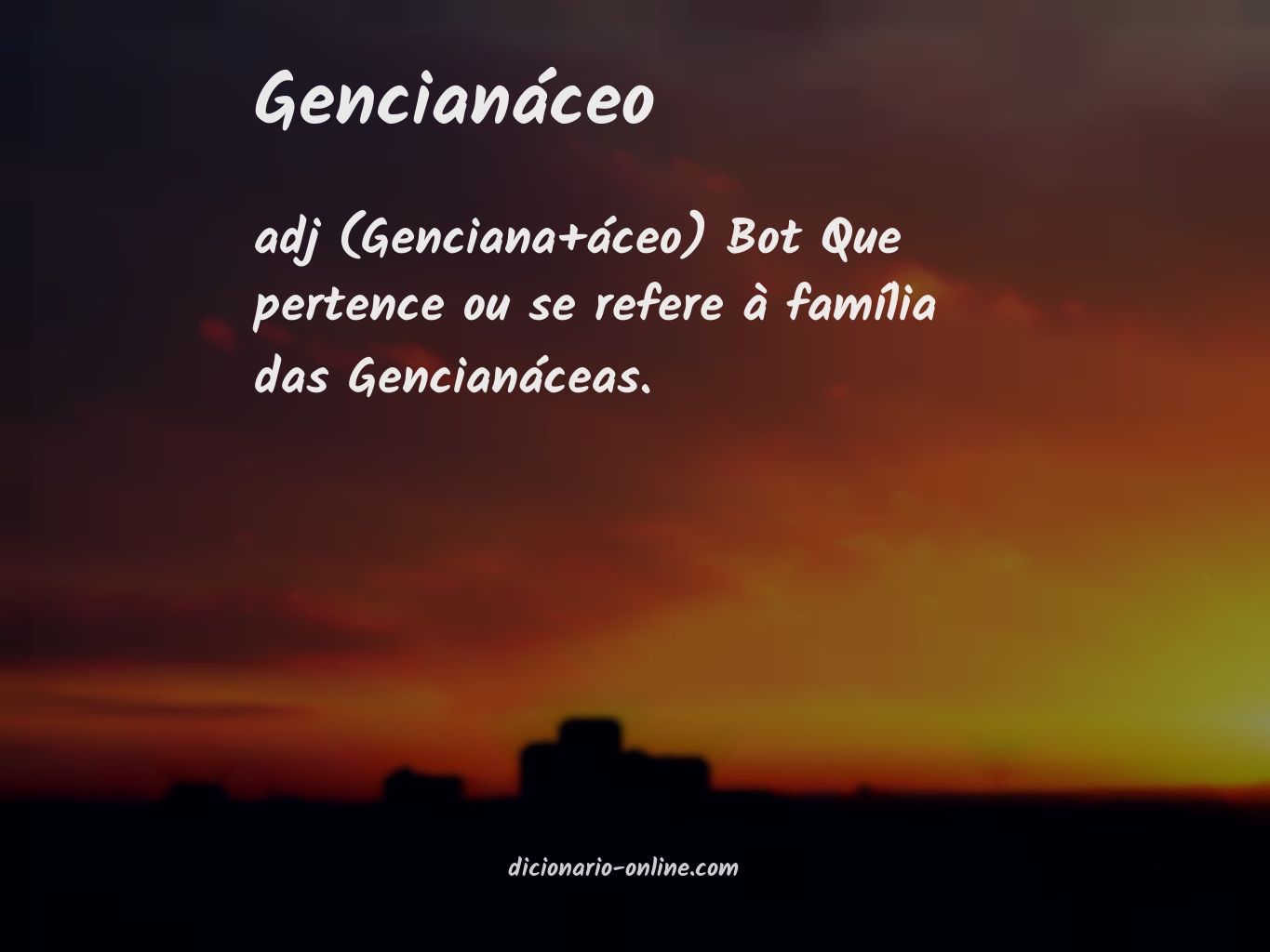 Significado de gencianáceo