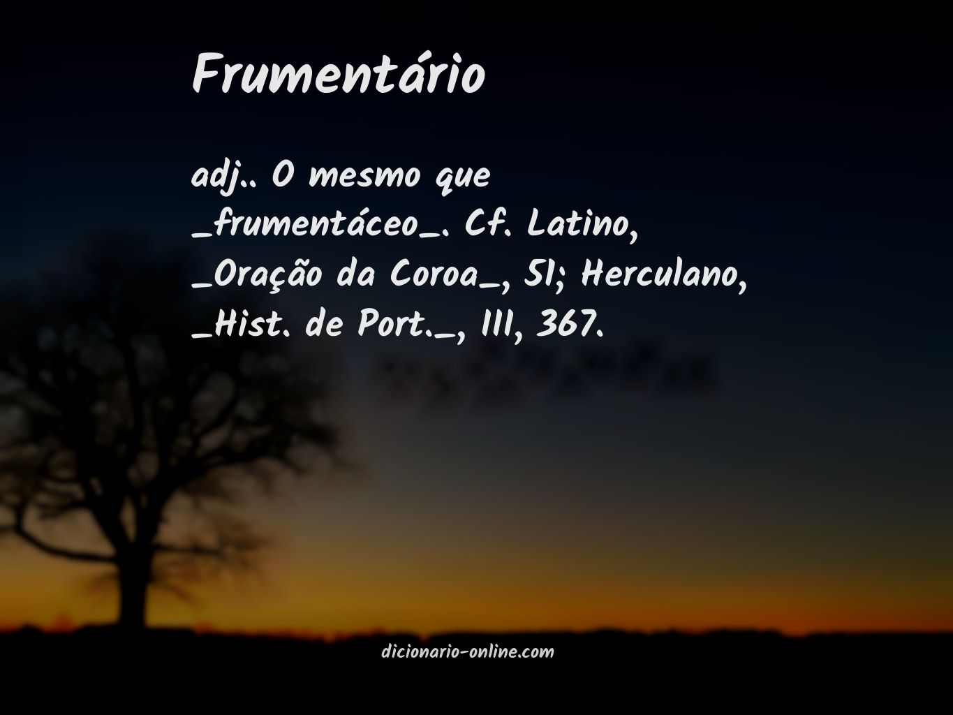 Significado de frumentário