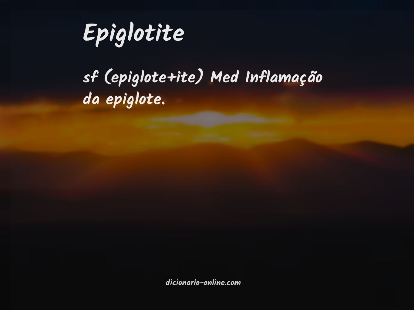 Significado de epiglotite