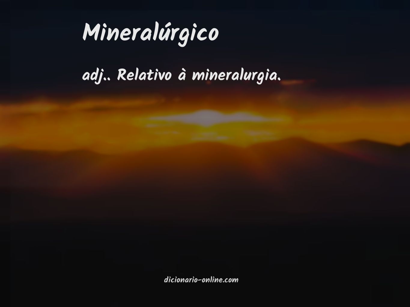 Significado de mineralúrgico