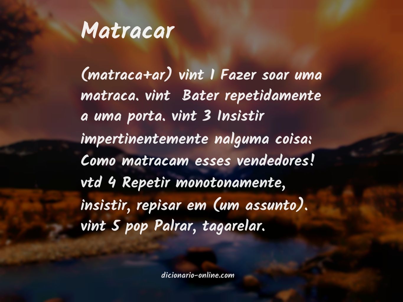 Significado de matracar