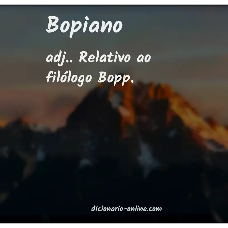 Significado de bopiano
