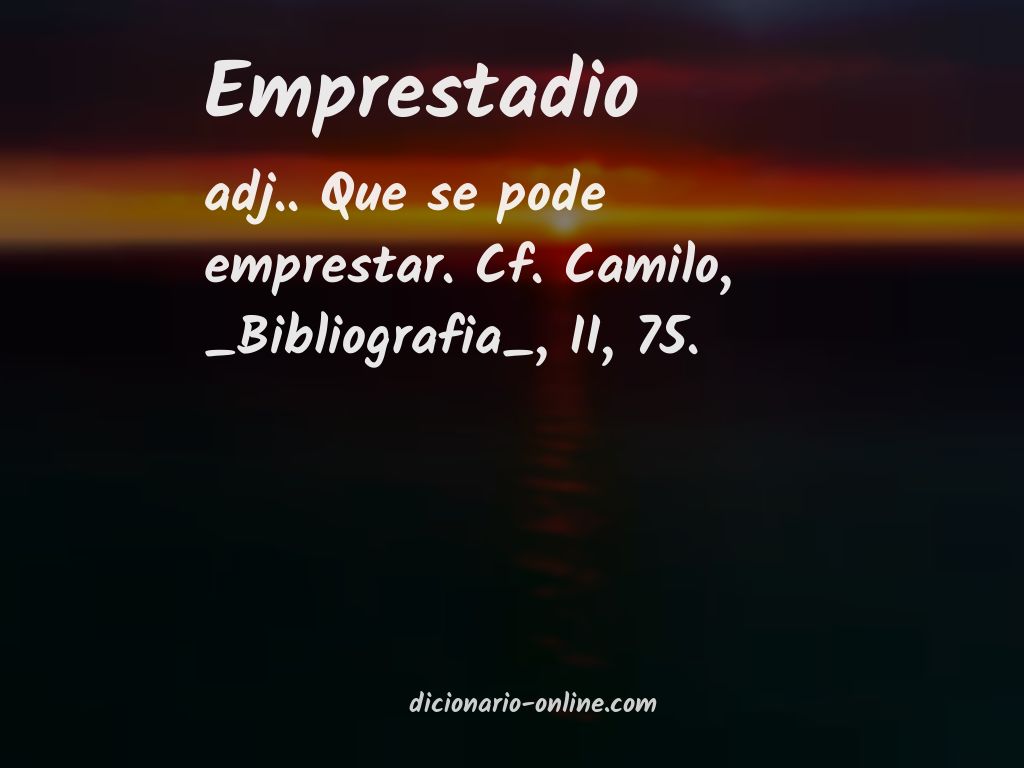 Significado de emprestadio