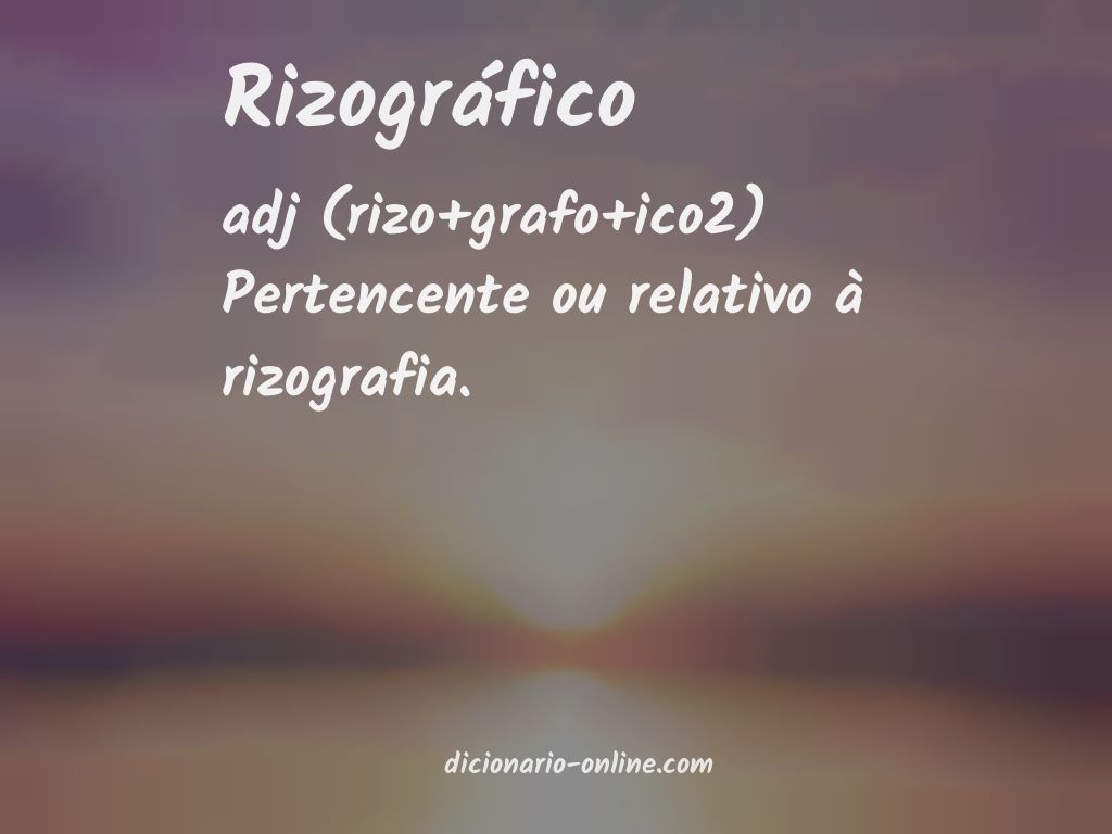 Significado de rizográfico