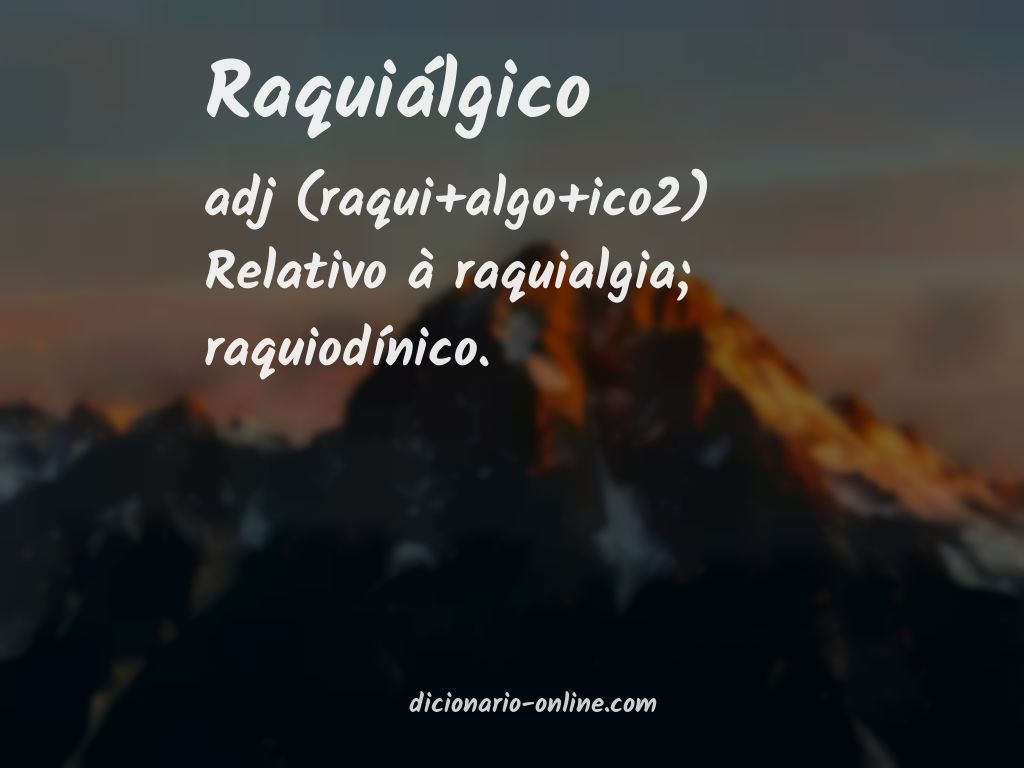 Significado de raquiálgico