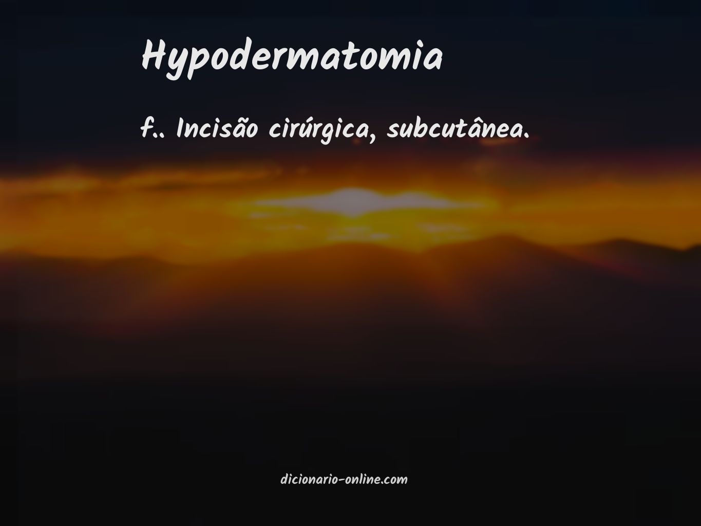 Significado de hypodermatomia