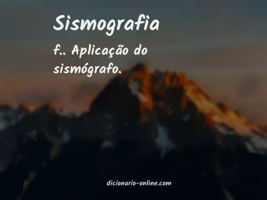 Significado de sismografia