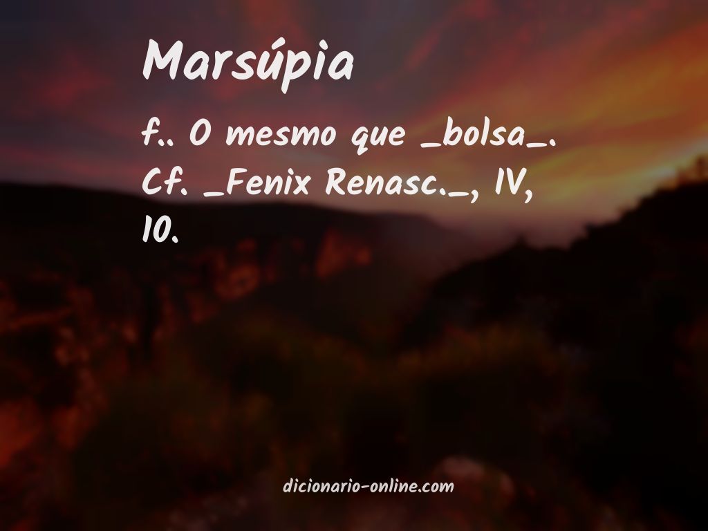 Significado de marsúpia